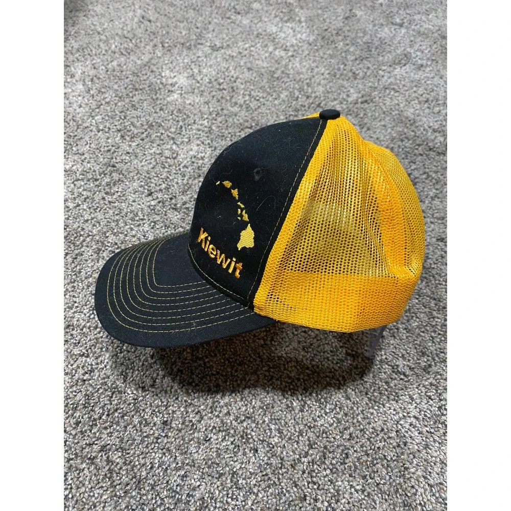 Port Authority Trucker Hat Mens OSFA Black Yellow Good Kiewit Hawaii Snapback